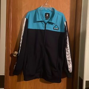 Rocowear jacket two tone blue and silver striped size XXL